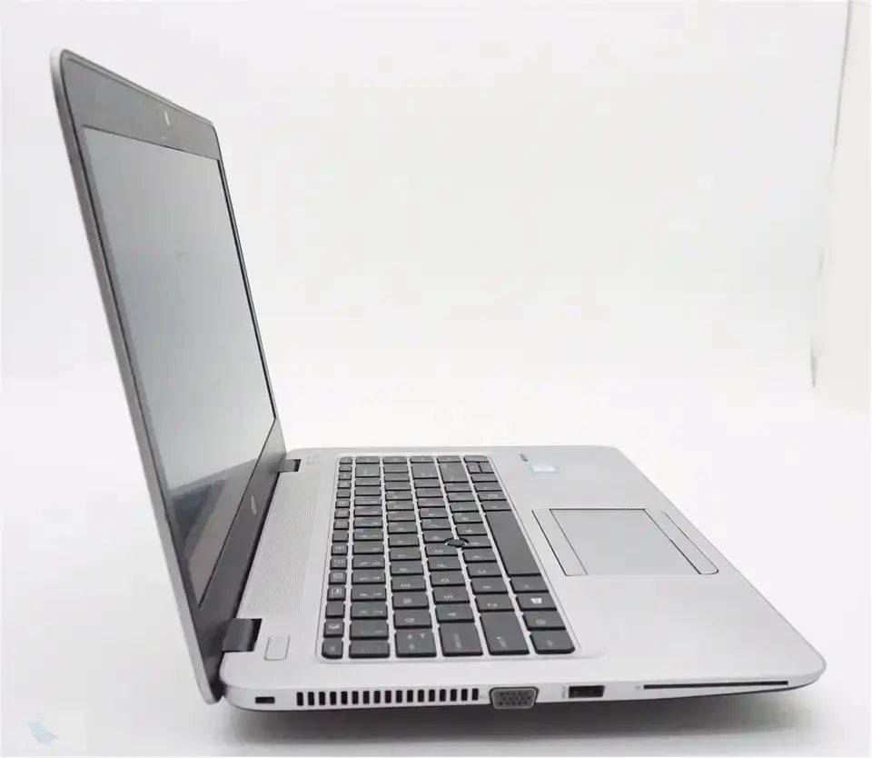 HP EliteBook 840 G3 touchscreen laptop showing a sleek silver design and keyboard, with the screen displaying a vibrant interface.