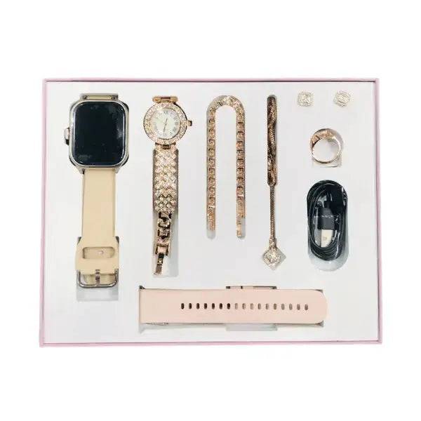 A59 Plus Smart Watch for Women by SariQart showing a sleek black smartwatch with a digital display and fitness tracking features.