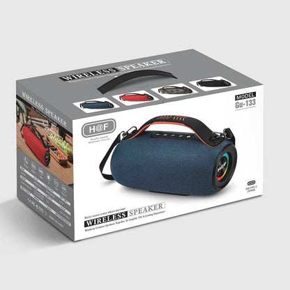 SariQart H@F GU-133 wireless portable Bluetooth speaker with compact design and built-in speaker grille.