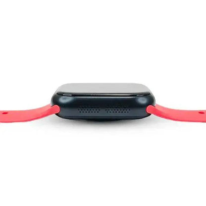 SariQart Crown MR70 Smartwatch displaying a digital time display with fitness tracking features and a black band.