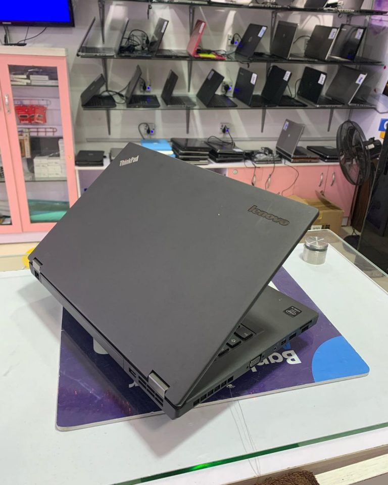 Lenovo ThinkPad T440P business laptop with black keyboard, matte screen, and sleek design, displayed on a neutral background.