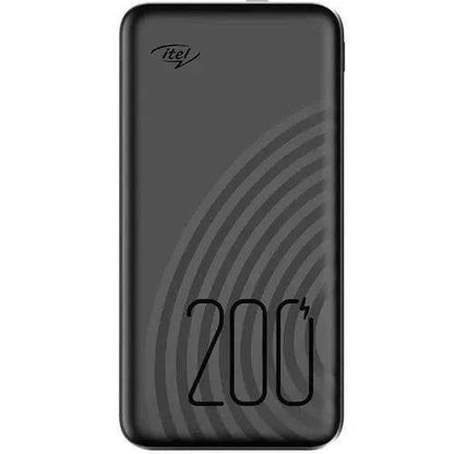 Itel Star 200C Power Bank by SariQart, compact portable charger with LED indicator and multiple USB ports for mobile devices.