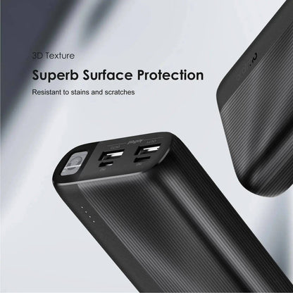 Oraimo Traveler 4 Power Bank by SariQart shown with multiple charging ports and compact design for portable energy on the go.